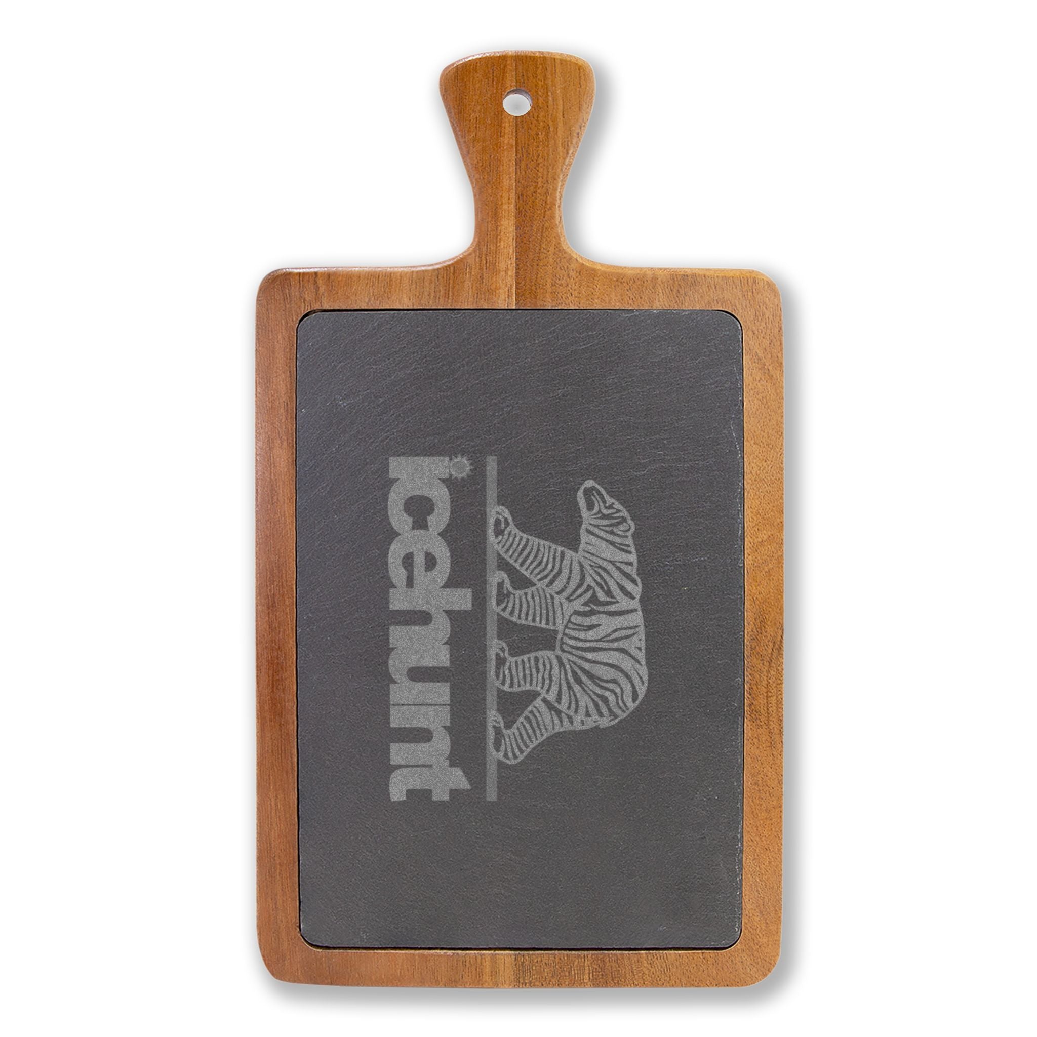 Engraved Slate Charcuterie Board – Polar Bear 'icehunt' Design, Rustic Serving & Cheese Platter