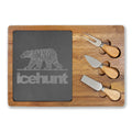 Icehunt Engraved Cutting Board Set with Cheese Knives
